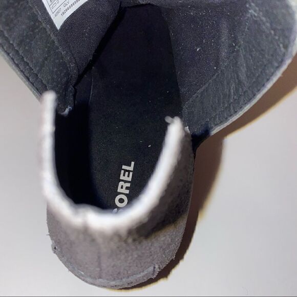 Sorel Cate Cut Out Ankle Boots Block Heel Quarry - Picture 7 of 7